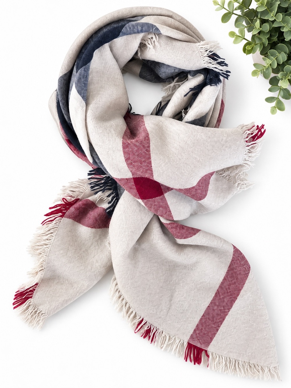 BURBERRY - Children Classic Plaid Check Fringe Scarf